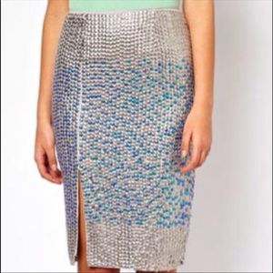 COPY - ASOS hologram sequin skirt